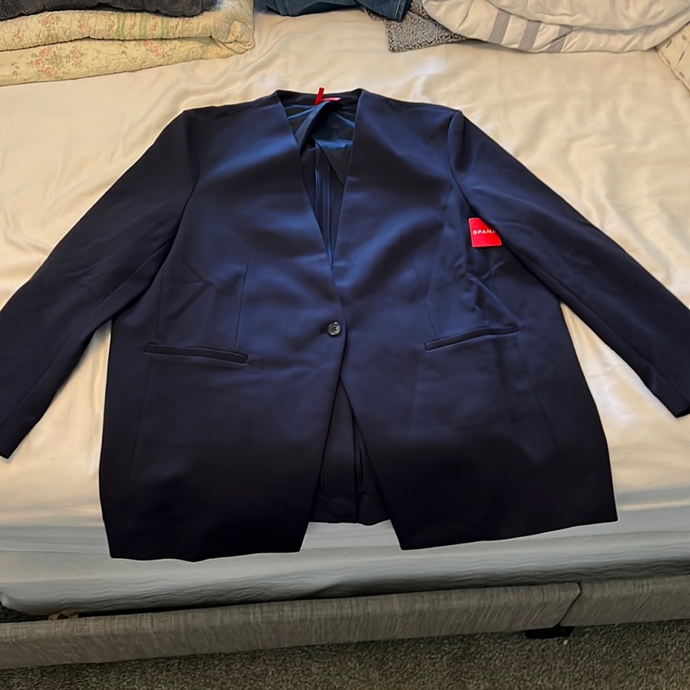 Collarless Navy Blue Blazer. Never used.